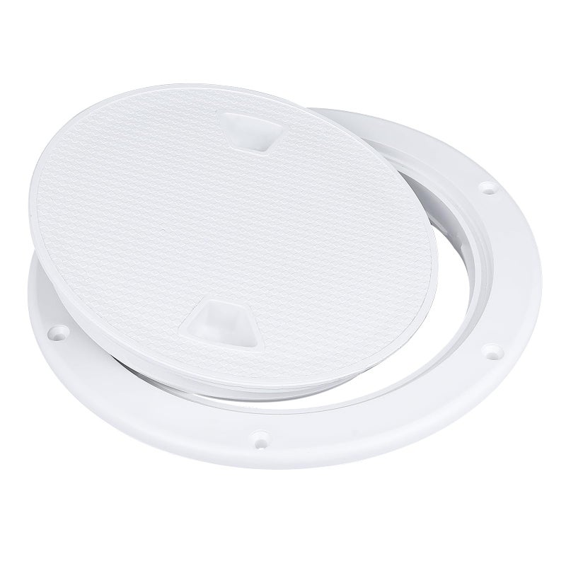 NovelBee 2pcs Boat Round Deck Plate Non Slip Inspection Hatch,Marine Access Hatch with Detachable Cover for Boat RV Kayaks Yacht (White, 6") - Image 3